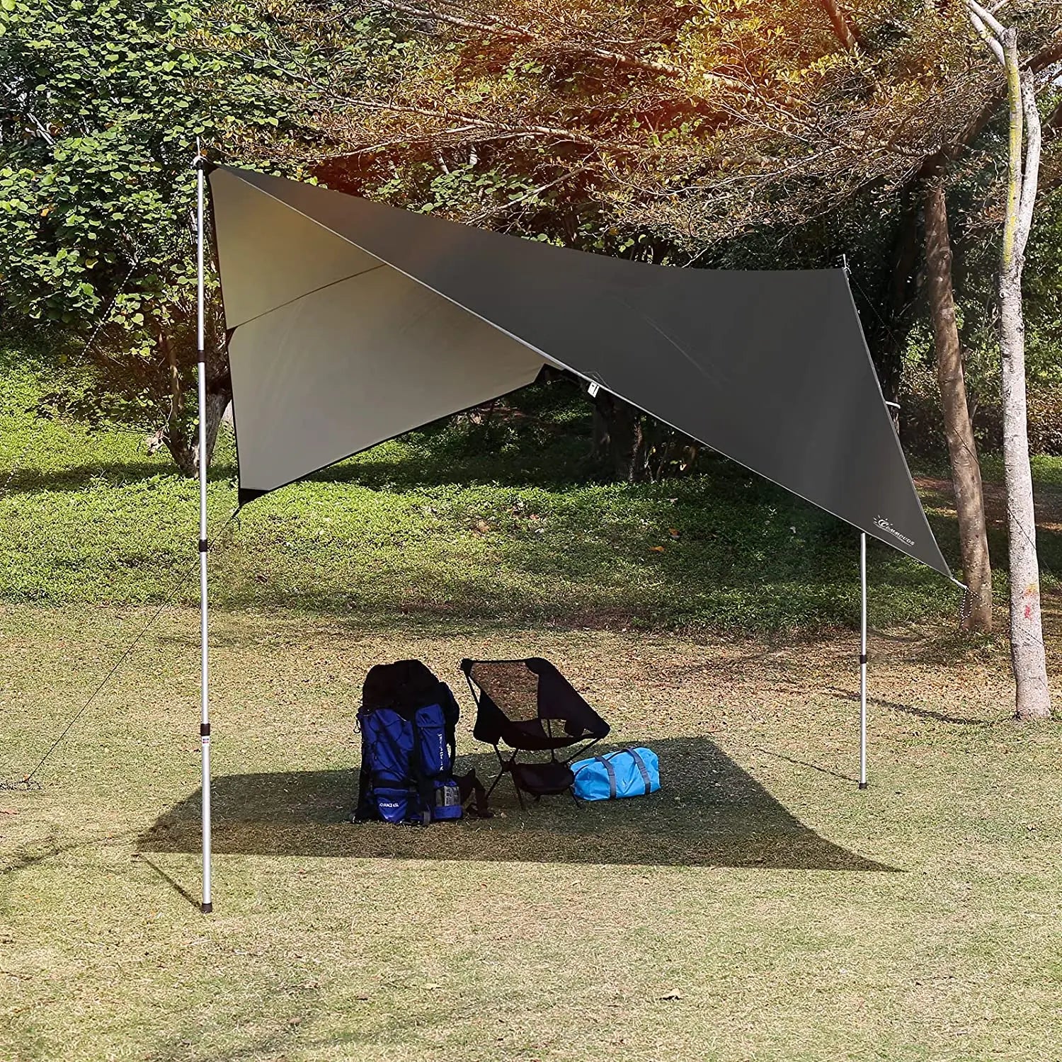 Woqi 3m*3m Uv Resistant Sun Shelter Oxford Camping Hammock Tarp With Black Coating