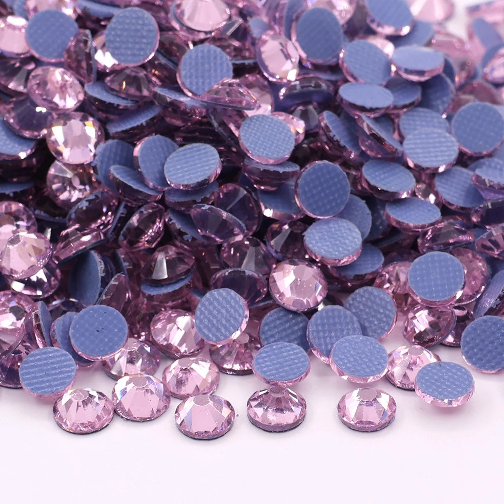 Hotfix Rhinestones Bulk Hot-fix Wholesale Ss10 Round Light Rose Hot Fix Rhinestones Crystal ab