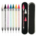 Hot Double-head Wax Nail Picker Pick up Applicator Tool with Acrylic Handle Wax Dotting Pen Dotting Tool