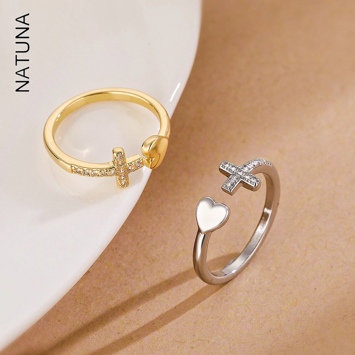 Natuna Fine Jewelry Jewelry Stacking Rings Silver Ring Finger 925 Sterling Silver Ring Knuckle Unique 925 Silver for Women Cross