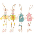 Happy Easter Decoration Wooden Easter ] Chicken Pendant Craft DIY Hanging Ornament Mini Easter Wooden Decoration