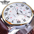 WINNER Watch for Men Roman Numeral Scale Mechanical Wristwatch Man Sport Leather Man Skeleton Watches Dropshipping Reloj Hombre