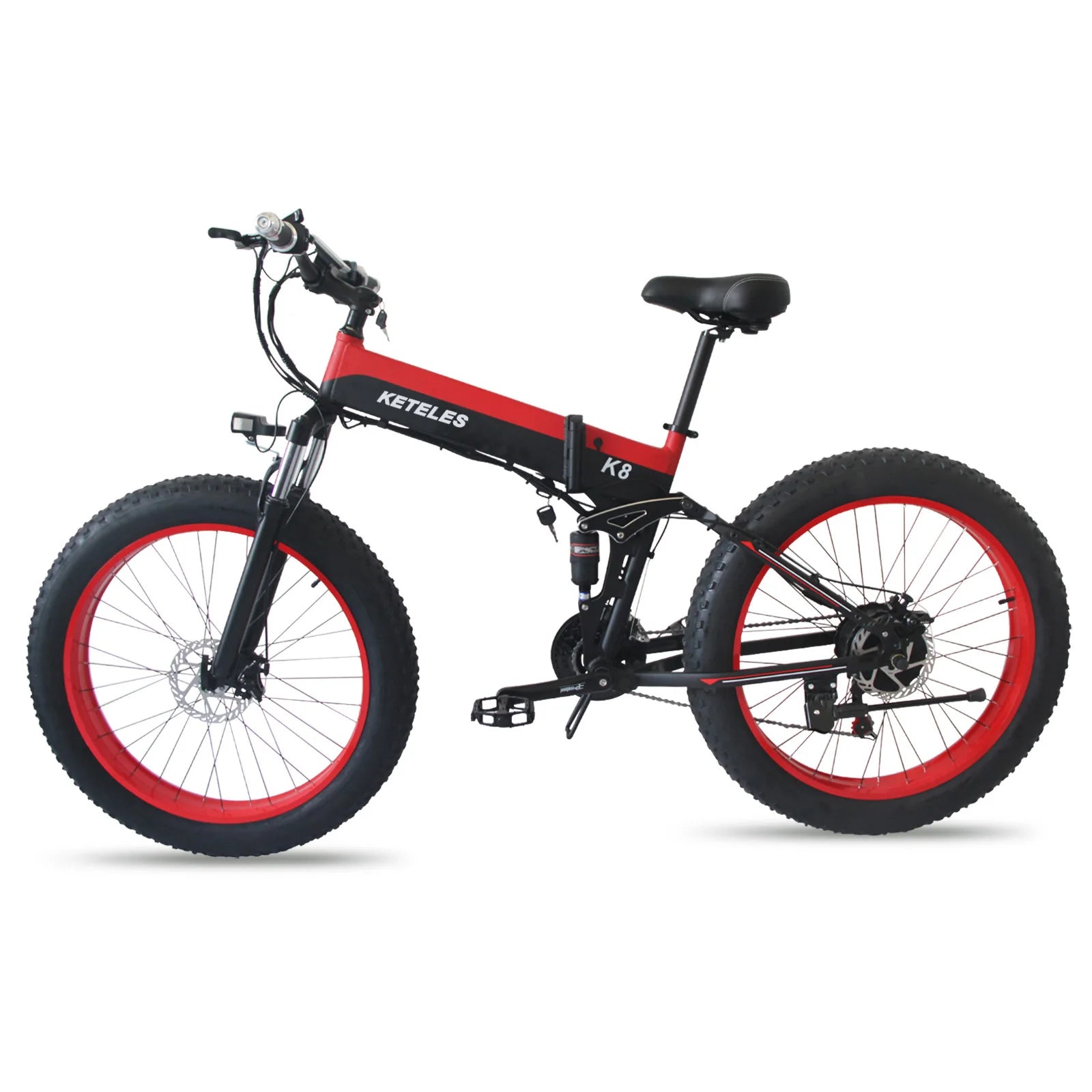 Factory Direct Sale Keteles K8 Electric Bike 48v 26x4.0 Inch Fat Tire Folding E-Bike with 1000W Motor 17.5AH Lithium Battery