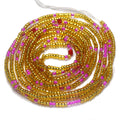 Handmade 50 Inches Adjustable Bulk Tie on Waist Beads on Cotton Cord Belly Chain Body Jewelry Power Wealth Success Gold Color