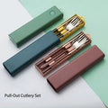 3Pcs Set 304 Stainless Steel Cutlery Set Spoon Fork Chopsticks Portable Tableware Wholesale