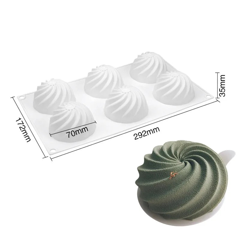 Spiral Vortex Mousse Cake Mold DIY Chocolate Dessert Baking Appliances Candle Silicone Mold Baking B7-91