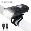 RIDERACE LED Highlight Bicycle Front Light USB Rechargeable Waterproof Bike Headlight 300 Lumens Flashlight Cycling Equipment