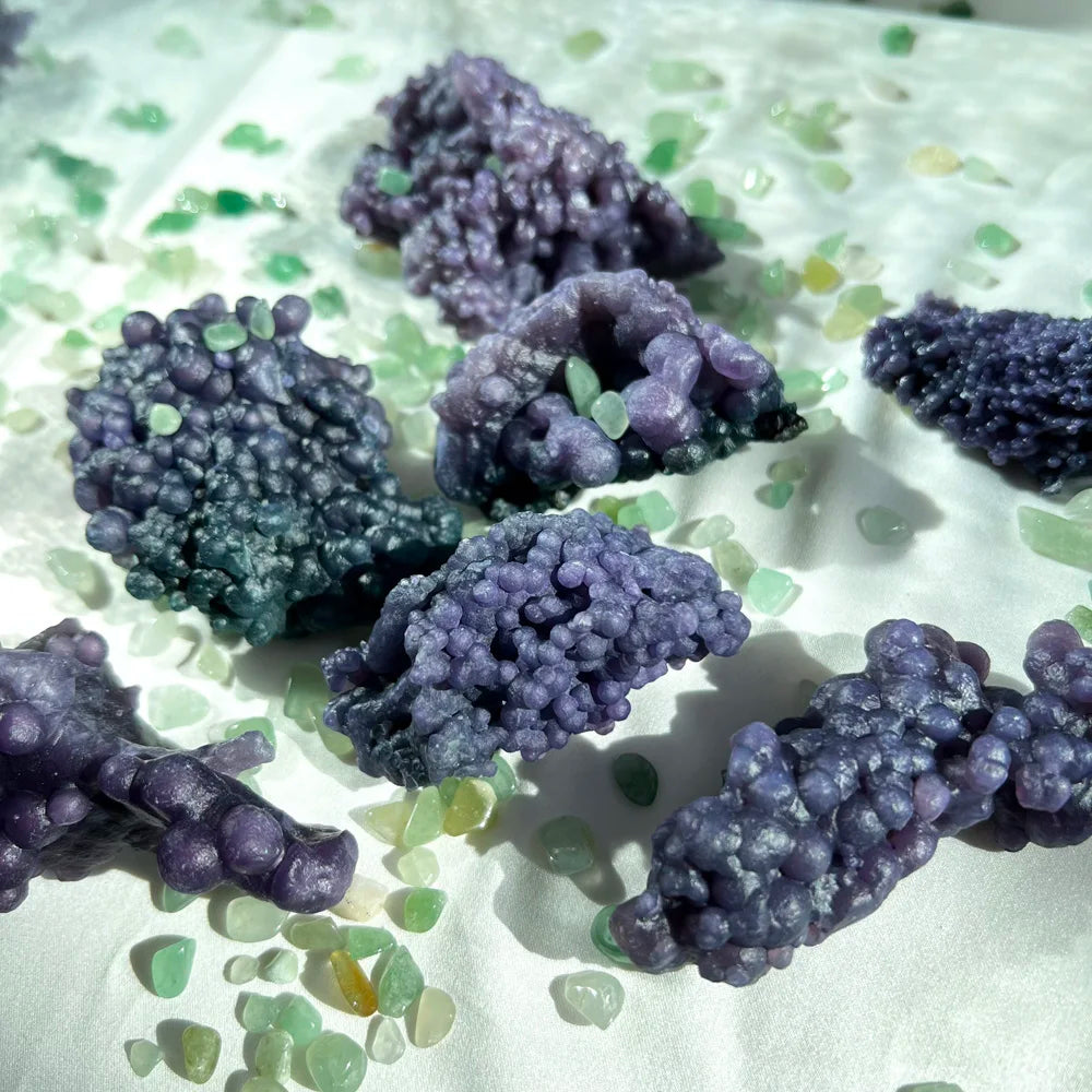 Hot Sales Natural Raw Crystal Healing Stones Grape Agate Specimen for Meditation Collection