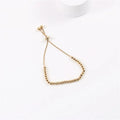 18K PVD Stainless Steel Gold Bead Bracelet Adjustable Stainless Steel Gold Bracelet for Women MegaBDM