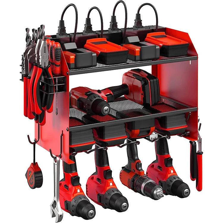 Heavy-Duty Multifunction Metal Steel Wall Mount Storage Garage Tool Organizer Rack Combination Power Drill Workshop Package