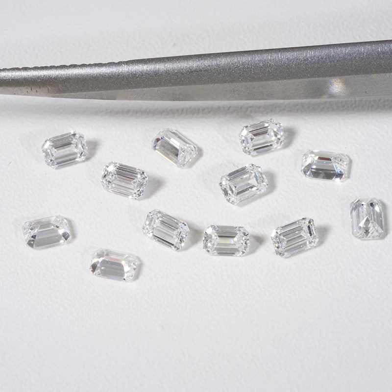 Lab diamond  Emerald Cut and Melee Lab Diamond Small Size Loose HPHT Diamond Calibrated Size Lab Grown Diamond