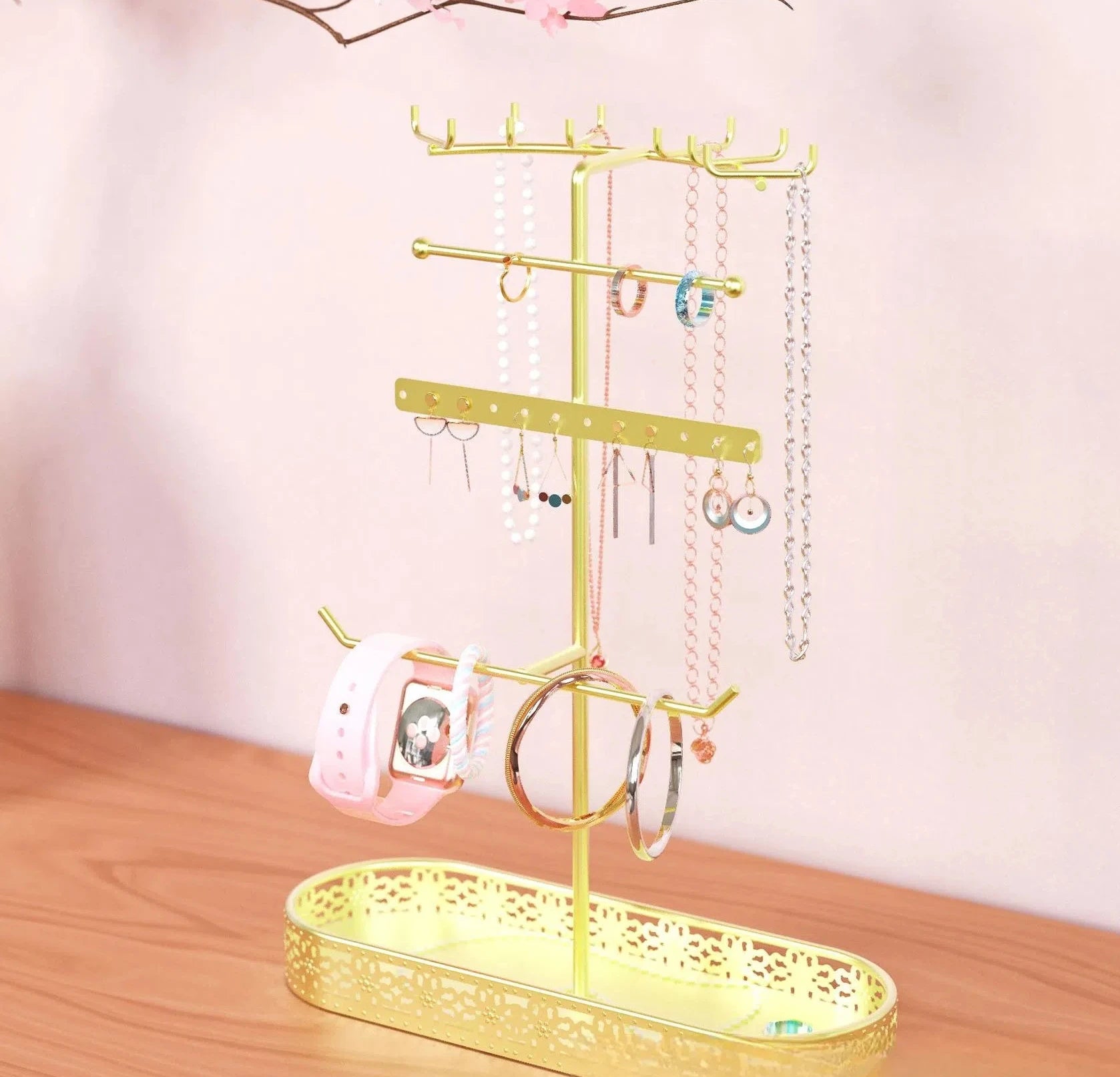 Jewelry Rack Table Organizer Key Rack with Earrings Necklace Bracelet Display Stand Metal Modern Simple Decorative Storage Boxes