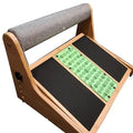 5 Height Adjustable Bamboo Foot Rest Ergonomic Footrest Under Desk at Work with Sponge Bar Support for Back