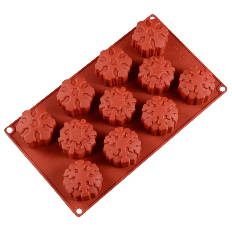 China Supplier DIY Fondant Silicone Mold Snowflake Shape Chocolate Moulds Cake Decorating Modeling Tool Baking