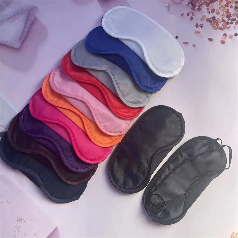 Multicolor Lightweight Airline Sleep Mask Elastic Strap Comfortable Soft Polyester Eye Mask with Nose Pad