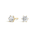 Milskye Exclusive High Quality 925 Silver Gemstones Hexagon Shape Diamonds Stud Earrings