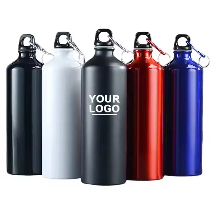 2024 Lightweight Aluminum Sports Water Bottle Custom Logo Leak-Proof Outdoor Hiking Carabiner for Boiling New Customized Logo