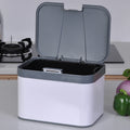 Kitchen Countertop Garbage Can Hand Press Rectangle Lid Small Stainless Steel Desktop Trash Can for Office
