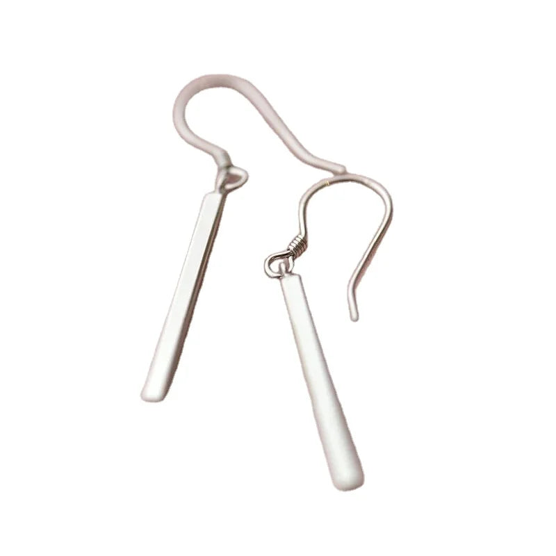 2025 Pure Titanium Vertical Bar Dangle Earrings Lightweight Drop Earrings Hypoallergenic Jewelry for Women Girls Sensitive Ears