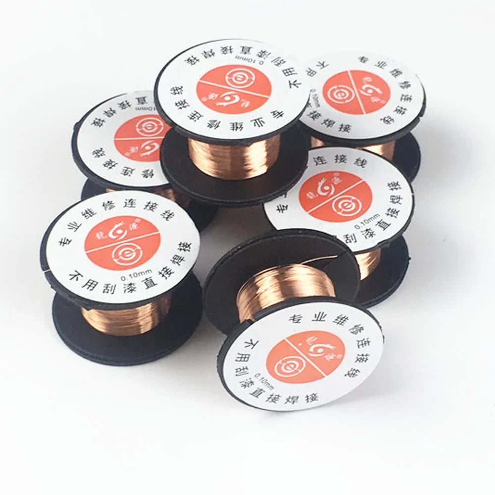 10PCS Copper Soldering Wire 0.1mm PCB Link Jumper Wire Maintenance Jump Line for Mobile Phone Computer PCB Welding Repair