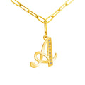 Hot Selling Trendy Stainless Steel and Brass Initial Alphabet Letter Necklace with Rhinestone for Anniversary Occasions