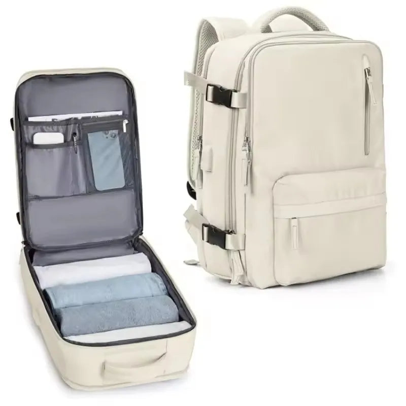 Hot Fashion Large Capacity Laptop Backpack Vintage Style Travel Backpack with Water-Proof Zipper Closure Nylon Lining