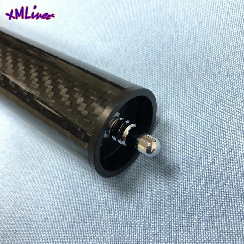 Xmlivet Black Carbon 8inch Pool/Billiard Cue Extensions with Bumper Peri Cues Can Extend Twice Customized Sizes