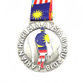 Custom Antique Silver Marathon Running Finisher Medals for Larian Hari Malaysia Baru