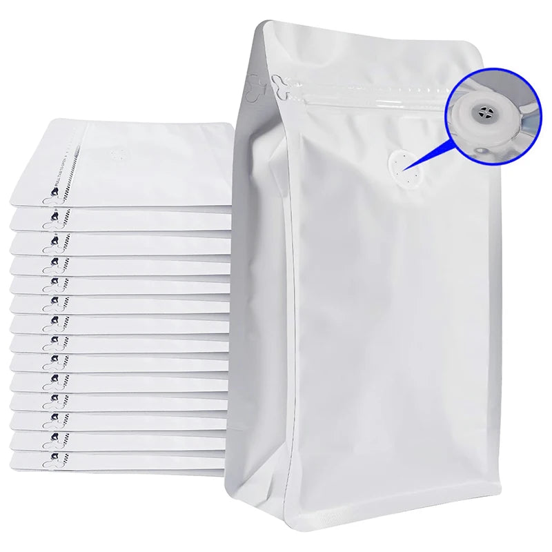 High Barrier Aluminum Foil Flat Bottom Tea Pouches Custom Ziplock Reusable Heat Seal Bags PET Plastic Coffee Bag