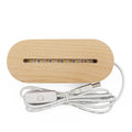 USB LED 3D Night Light with Wooden Lamp Base Warm White Single Color Remote Control for Home Decor and Christmas Gift DIY