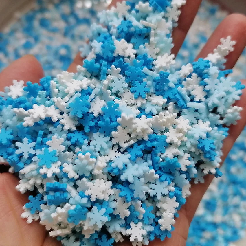 500g DIY Craft Slime Sprinkles Christmas Tree Pink White Blue Snowflake Polymer Clay Sprinkles Slices
