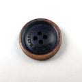 Custom-Made Flatback 4-Holes Button with Burn Effect Bone Design Round Pattern Horn Decoration WIKO RH01340