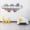12pcs Art Deco Hexagon Acrylic Mirror Wall Sticker Waterproof Home Decoration for Bathroom and Room for Christmas