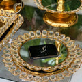 2026 New Arrived QIAN HU Luxury European Eco-Friendly  Metal Mirror Gold Inlay Polished Serving Tray Round Business Gift Plate