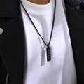 Wholesale Custom Stainless Steel Rectangle Wheatear Pendant Necklace for Men Classic Link Chain for Party Occasions