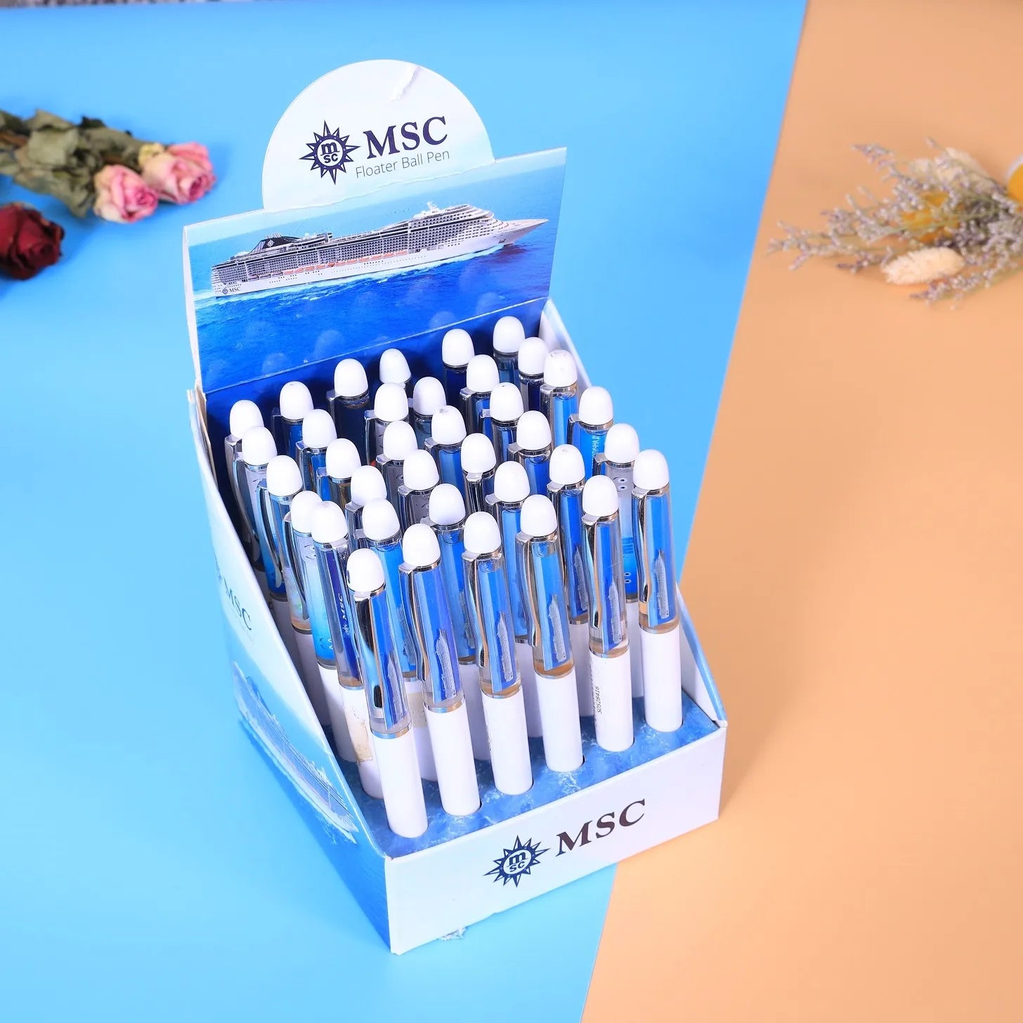 Hot Sales Promotional Customized Printing 2D Resin 3D Floater Glitter Liquid Floating Pen With Display Box Packing
