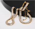 Fashion 18K Gold Plated Stainless Steel Zircon Pendant Bracelet Necklace Jewelry Set for Women
