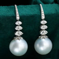 E2248 10-11mm DIY Natural Freshwater Pearl Charm Earrings Mounting Accessory 925 Sterling Silver Gold Plated  Jewelry for Women