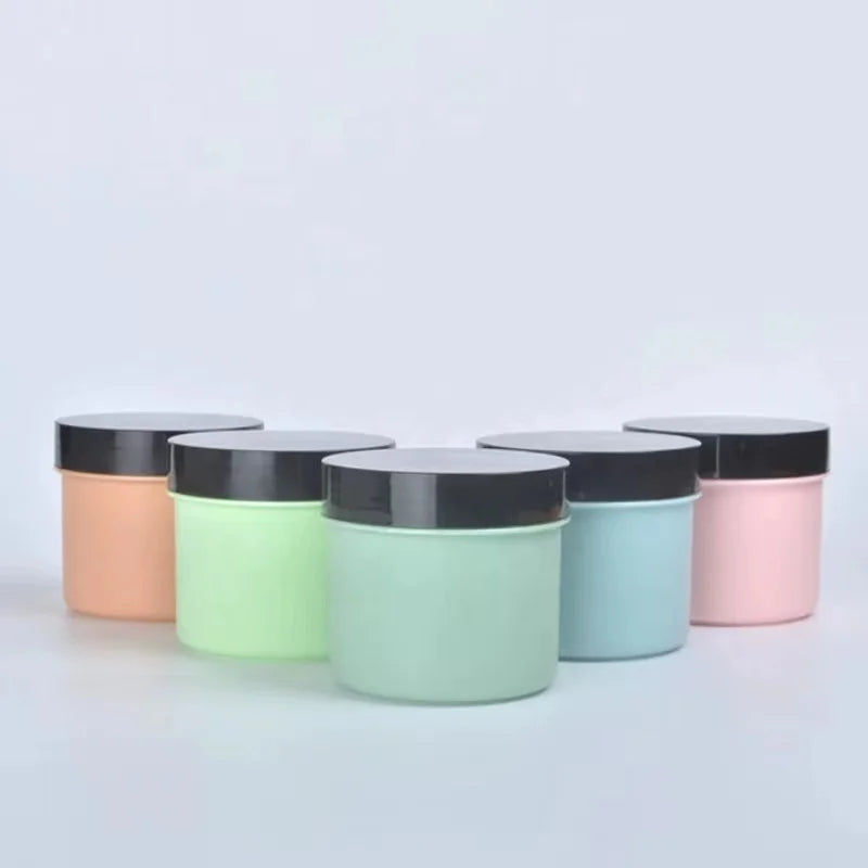 Direct Supply Manufacturer Custom Silk-screen Printed PET Empty 150g Cosmetic Cream Jar Black Cover Face Masks False Eyelashes