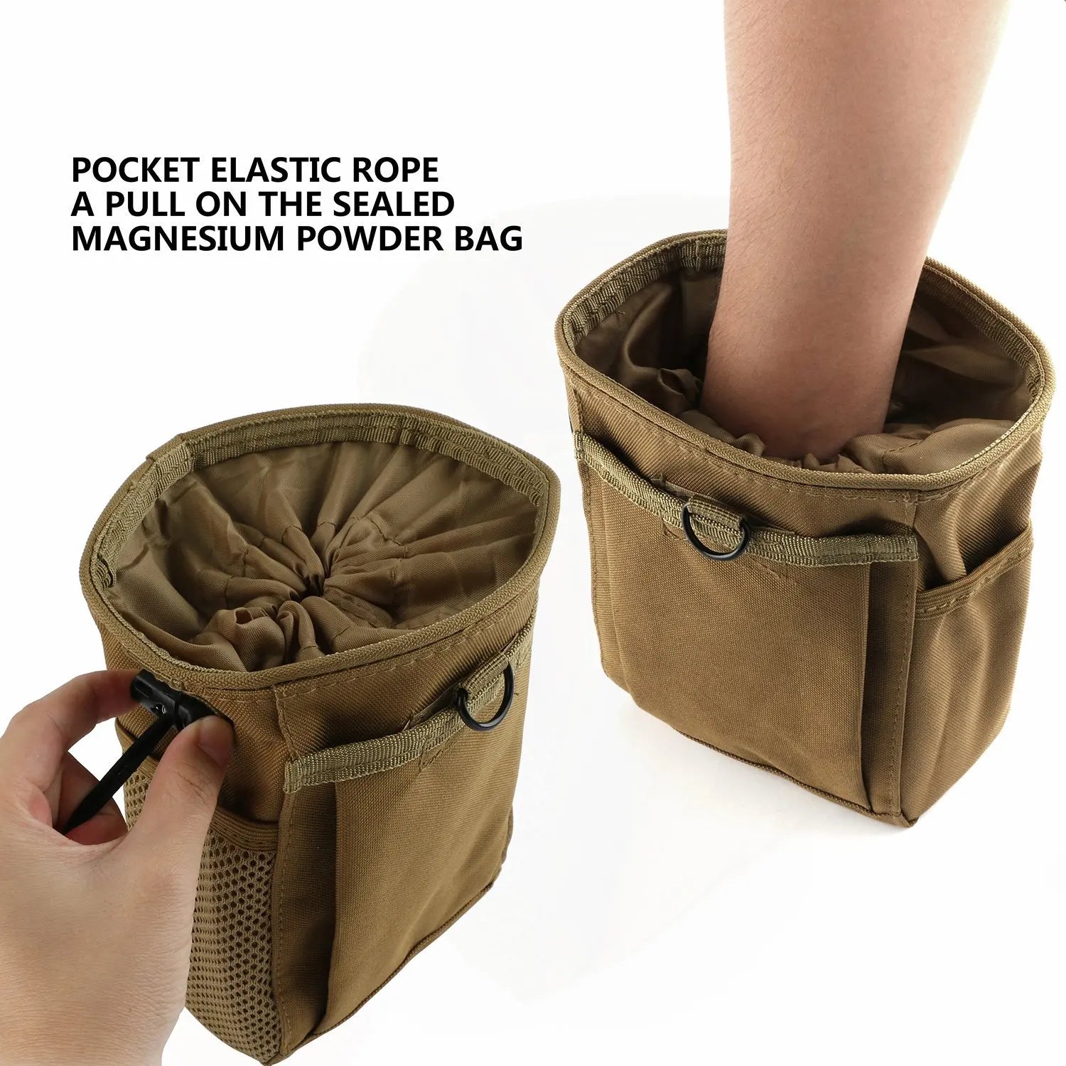 MIKAKA Custom logo Disc Golf Gym Drawstring Outdoor Rock Climbing Chalk Bag for Rock Climbing
