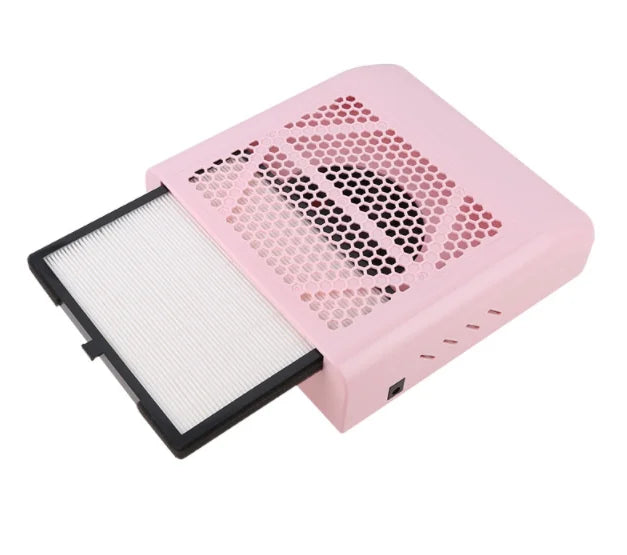 Professional 80W High-Power Portable Solid ABS Plastic Desktop Manicure Vacuum Cleaner with Nail Dust Collection Tool