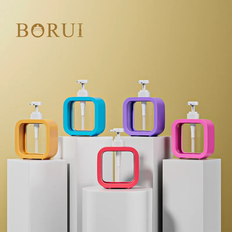 Customized Color Eco Friendly PET Plastic Square Liquid Packaging Bag Pump Sprayer Bottle Screen Printing 300/500ml Hair Care