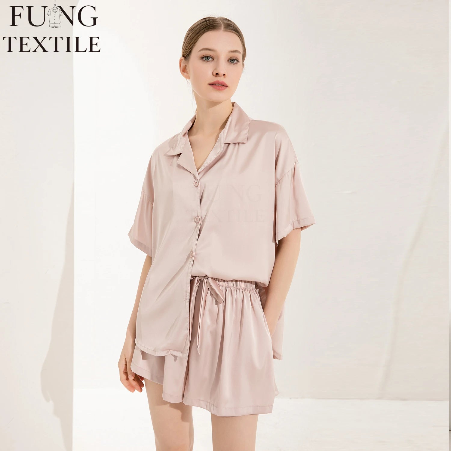FUNG 6035 New Summer Short Sleeve Women Set Fashion Shirt Two-piece Set