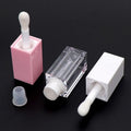 2024 New Custom Logo 6ml Pink White Top Clear 5ml Big Square Lipgloss Container Lipgloss Wand Tubes With Big Brush