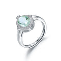 OL0001R Abiding Shield 3 Years Long Lasting Plating Adjustable 7x9 Oval Cut Rare Prasiolite Gemstone Ring Handmade Ladies Ring