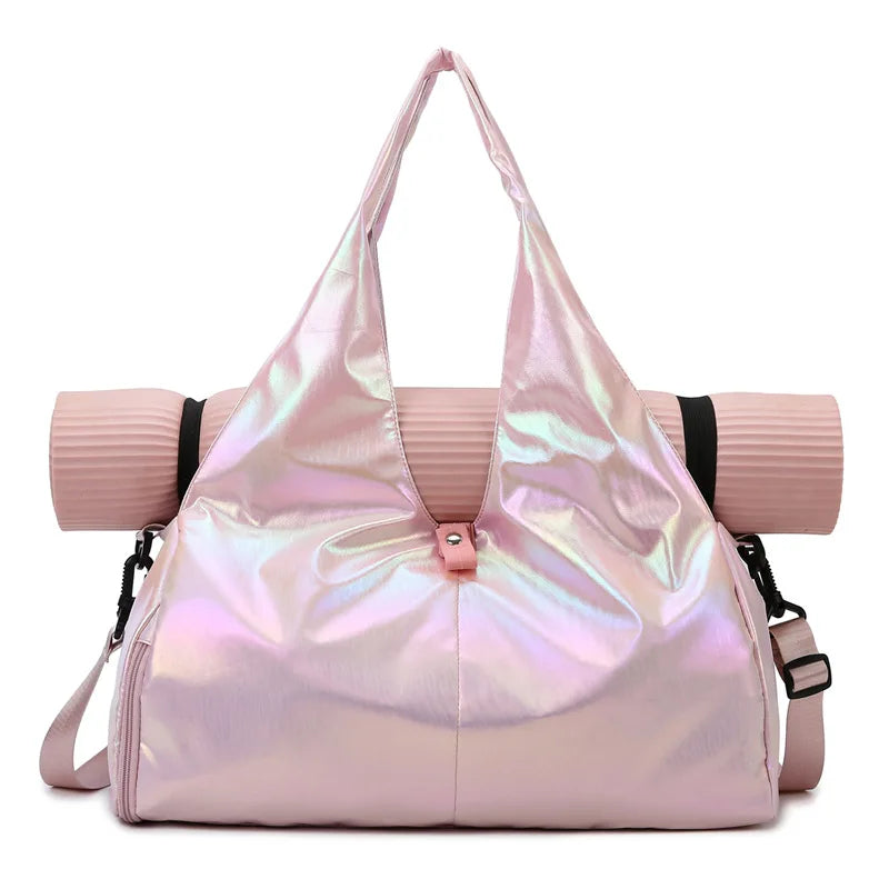 2024 Portable Nylon Fitness Yoga Bag Waterproof Sports Gym Bag Shoe Compartment Fashionable Closure Zipper for Outdoor Travel