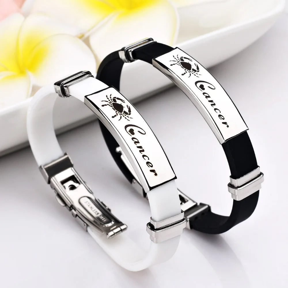 Wholesale Silicone logo Engraved Men and Woman Bracelet