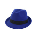 Wholesale Fashion Men Short Brim Fedora Hat With Black Ribbon