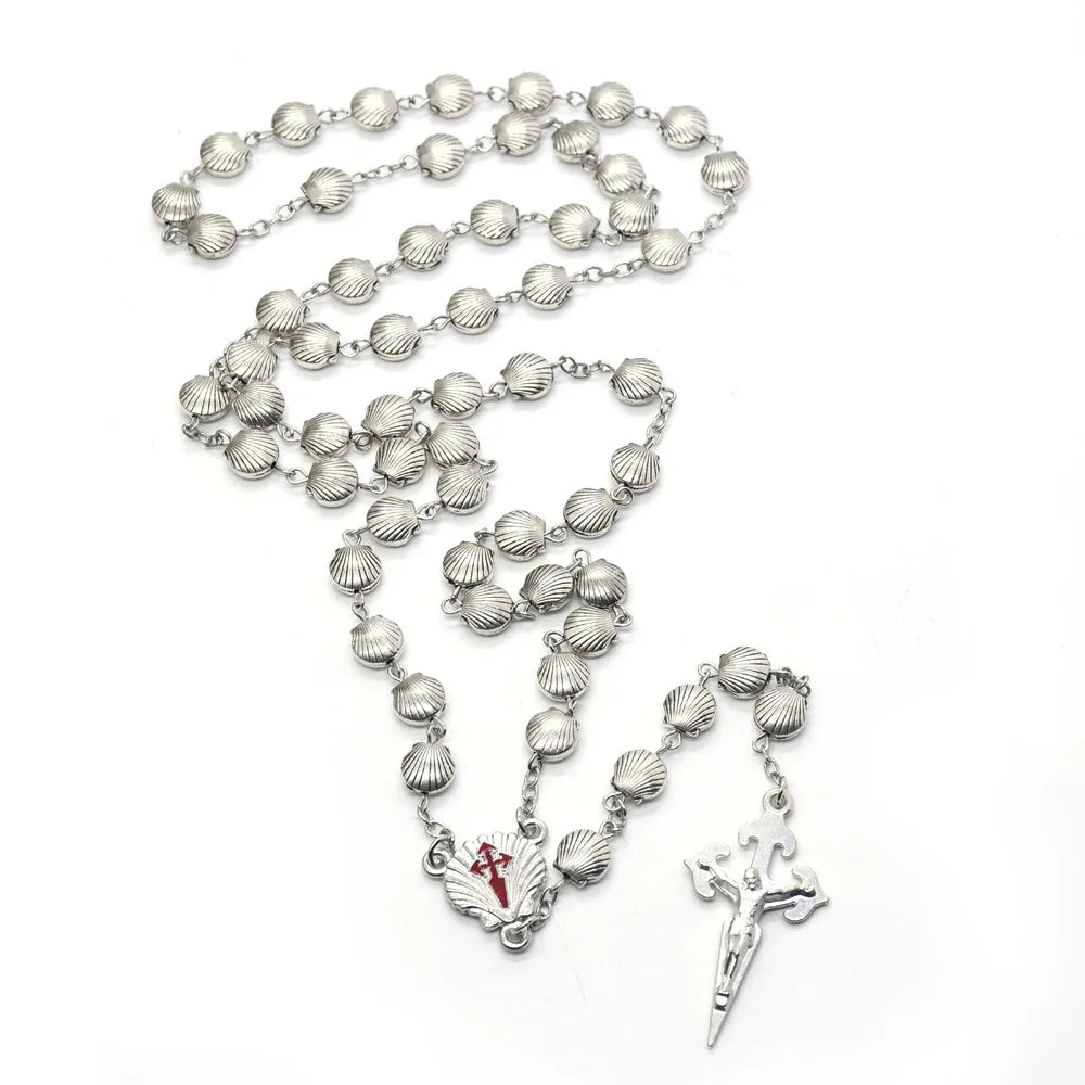 Hot Sell Shell Beads Rosary Necklace Cross Rosary Necklace Rosary Religious Jewelry Wholesale