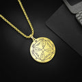 New Styles Stainless Steel Key of Solomon Talisman Necklaces Real Gold Plated Men Jewelry Pentacle Amulet Charm Healthy Necklace